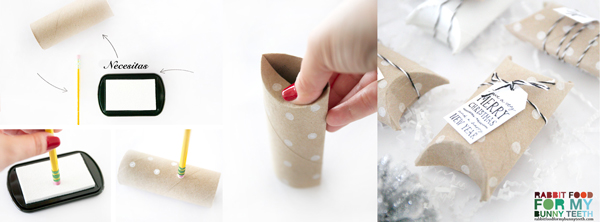 Envolver regalo con tubo de papel higiénico